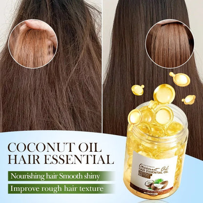 Hair Care Essential Oil Capsules Coconut Oil Nourishing Repair Rough Moisturize Hair Smooth Shiny Hair Care Conditioner Series